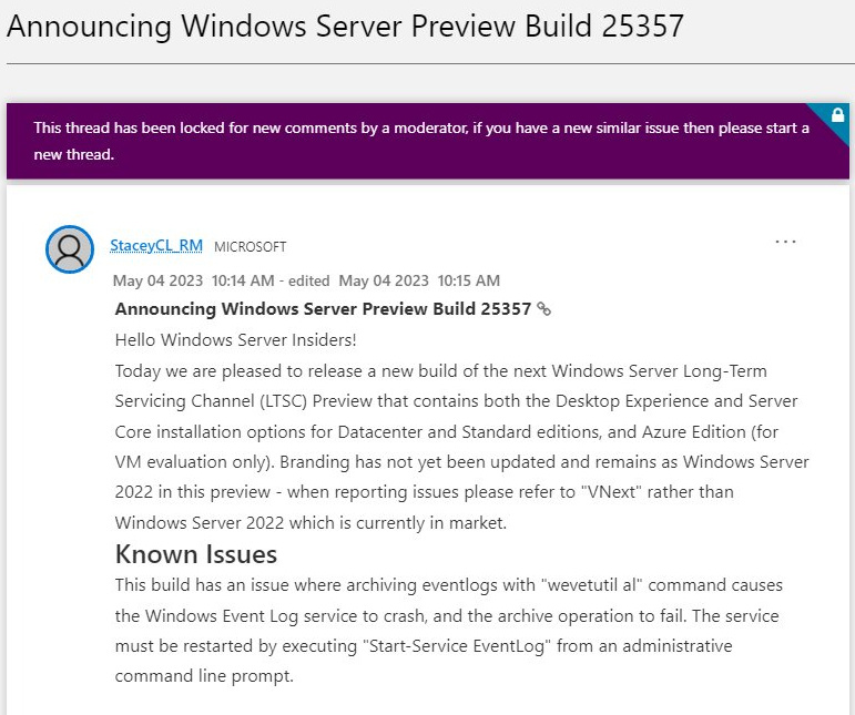 微软发布 Windows Server vNext Build 25357 预览版