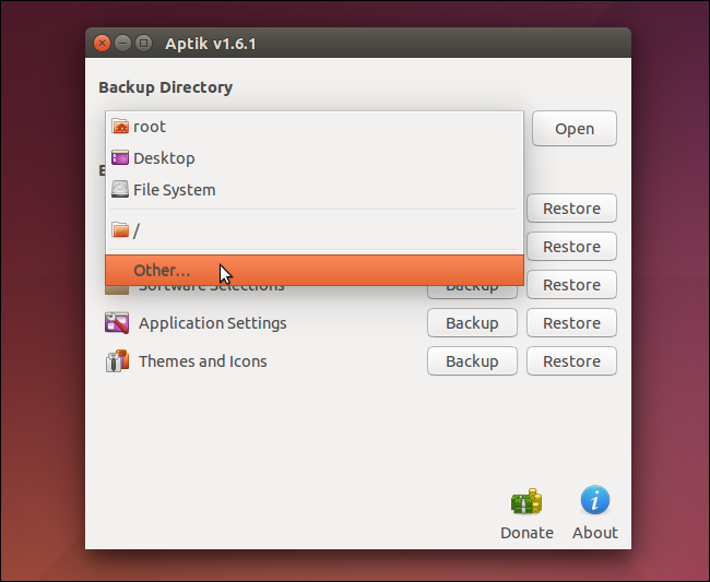 安装Aptik来备份Ubuntu系统上的软件