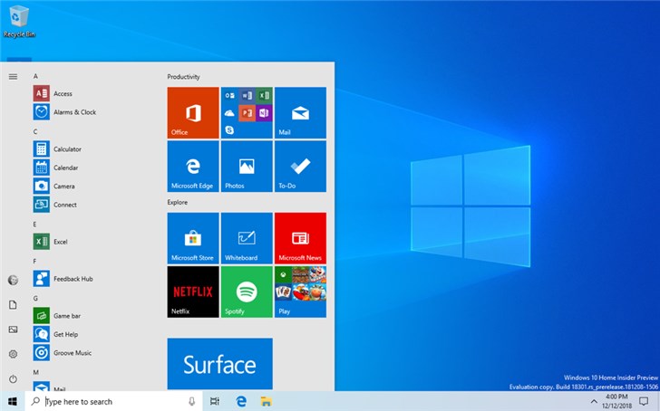 微软Windows 10 20H1快速预览版18956更新内容大全