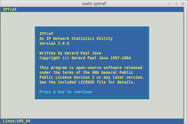 在Linux系统中使用iptraf进行网络监控