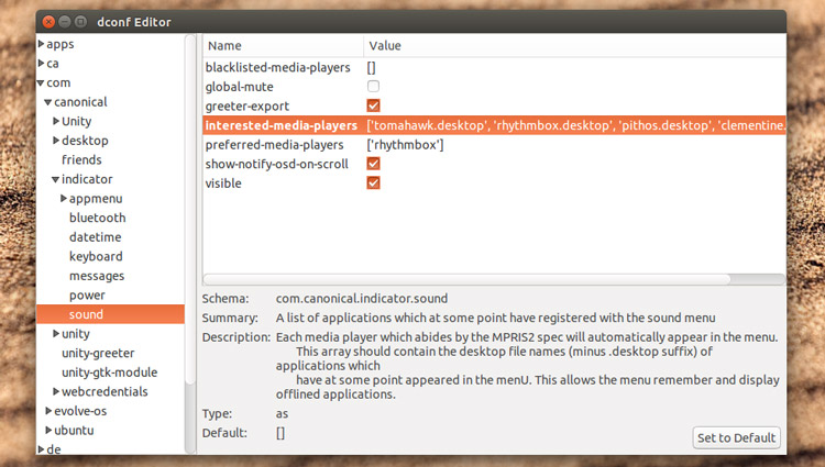 Ubuntu系统中的声音菜单怎么移除音乐播放器？