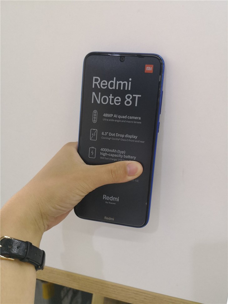 Redmi Note 8T真机上手图曝光：4800万四摄+NFC功能