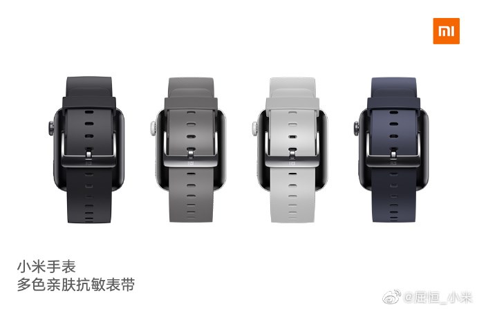 小米手表表带采用氟橡胶材质，支持更换