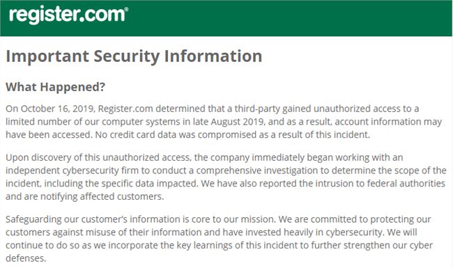 黑客攻破域名注册商Web.com安全防线 客户私密信息或被泄露