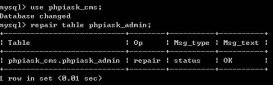 MYSQL错误：Can’t open file: ‘×××.MYI’ (errno: 145)修复方法