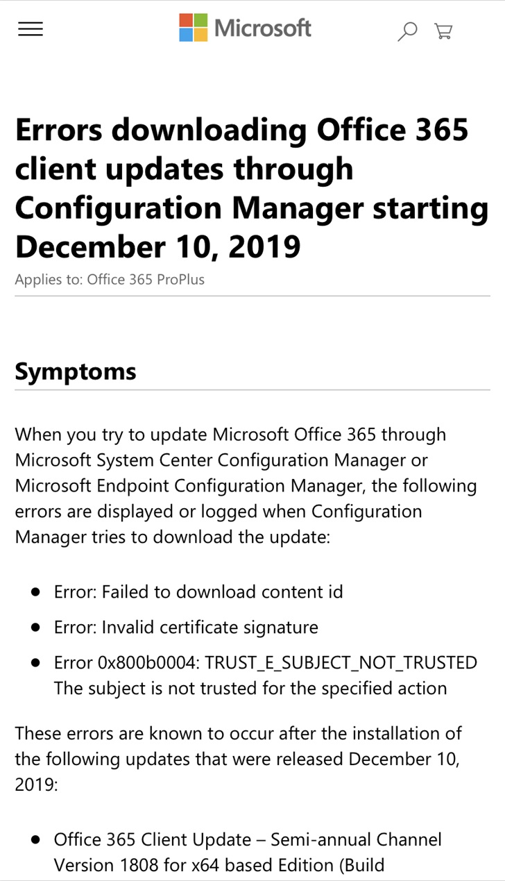 二连撤：继Windows后微软再撤回Office 365客户端更新