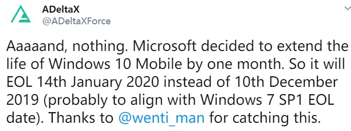 择日而“亡”？微软Windows 10 Mobile用户或另有一个月可用期