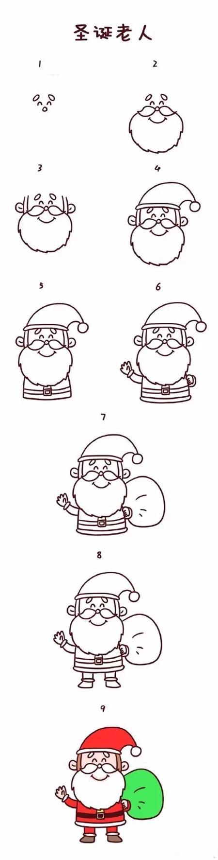 圣诞节图片大全简笔画图片 简单又可爱的圣诞节简笔画
