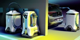 大众正研发一款充电机器人，可在停车场自动导航为电动汽车充电