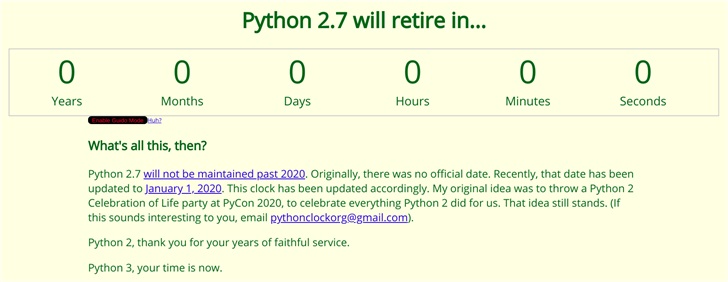 Python 2.7 正式终止支持：Python 3时代来了！
