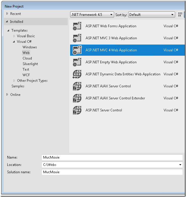 ASP.NET MVC4入门教程（一）：入门介绍