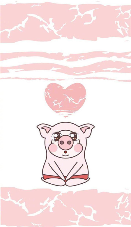 情侣聊天壁纸可爱卡通图片 萌萌的粉红猪情侣壁纸