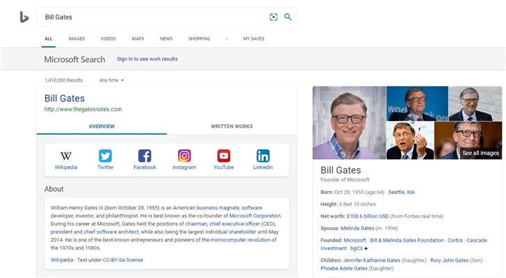 微软Bing搜索安排！你可以创建个人品牌页面了