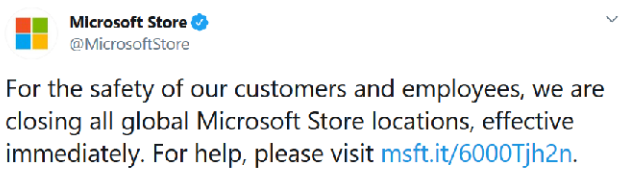 继苹果，微软宣布将关闭全球范围门店：即时生效
