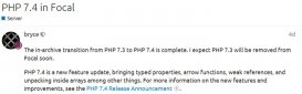 Ubuntu 20.04 LTS 已引入 PHP 7.4