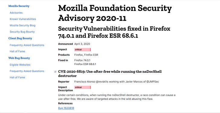 Firefox 修复两个零日漏洞，建议用户尽快升级