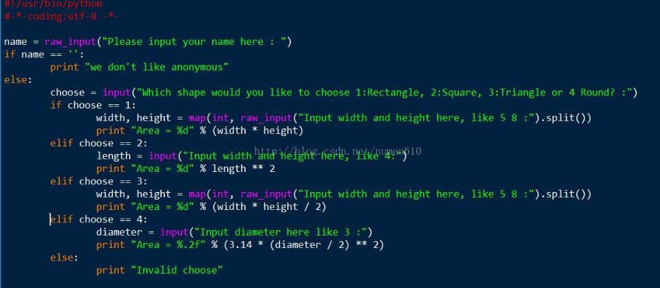 Python 简单计算要求形状面积的实例
