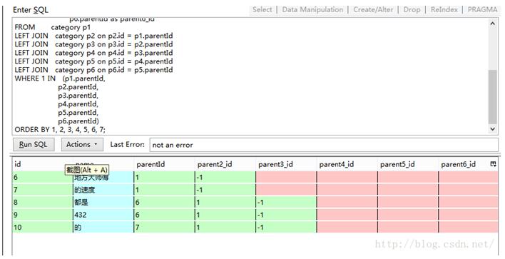 SQL 双亲节点查找所有子节点的实现方法