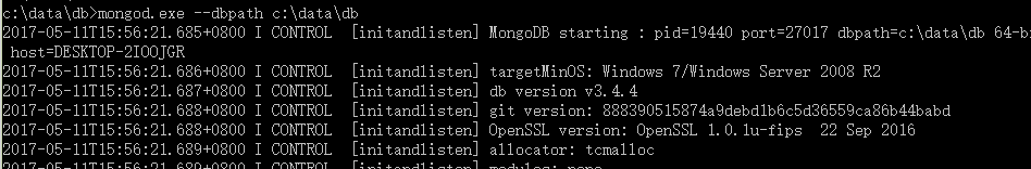 windows下安装mongodb以及node.js连接mongodb实例