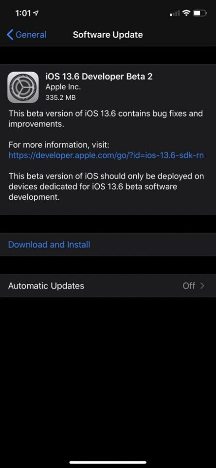 再改版本号，苹果发布 iOS 13.6/iPadOS 13.6 开发者预览 Beta 2 更新