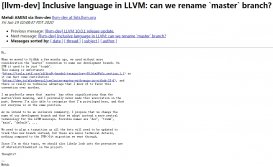 LLVM 项目 “master”改名成难题：开发者讨论激烈