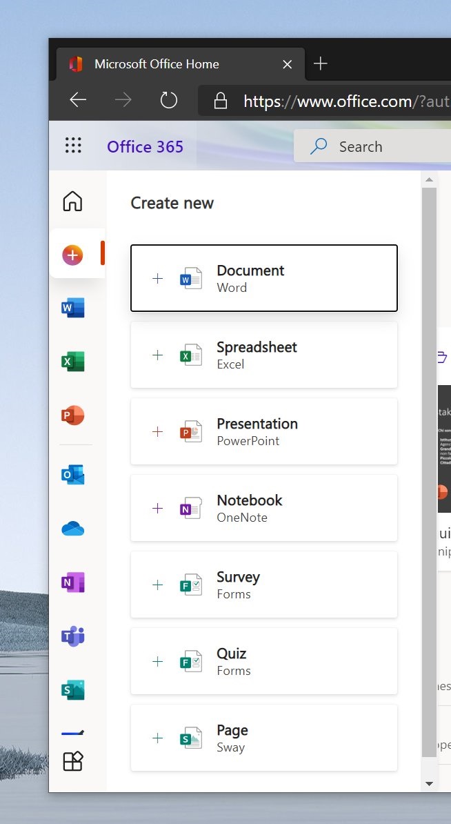 微软 Office.com 获得全新视觉更新：侧边栏垂直布局