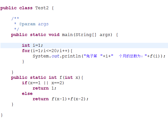 Java递归算法经典实例（经典兔子问题）