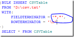 把CSV文件导入到SQL Server表中的方法