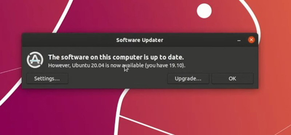 Ubuntu 19.10产品寿命结束，尽快升级到Ubuntu 20.04！