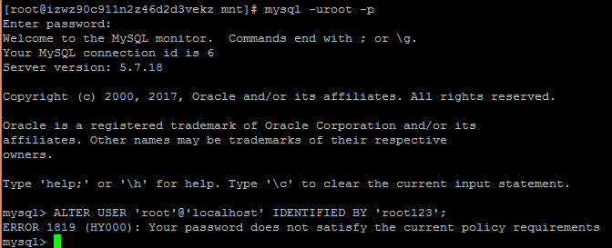 Centos7.3下mysql5.7.18安装并修改初始密码的方法
