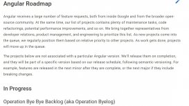 Angular 发布首个正式的路线图