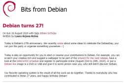 Debian GNU/Linux 诞生 27 周年