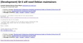 开源跨平台 C++ 应用开发框架 Qt 6 发布之际，Debian Qt 维护者决定卸任
