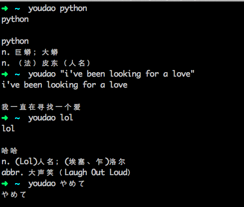 利用python实现命令行有道词典的方法示例