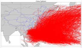 使用Python绘制台风轨迹图的示例代码