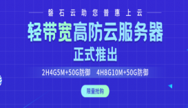 【磐石云】福州轻带宽高防云服务器2H4G5M+50G防御限量抢购