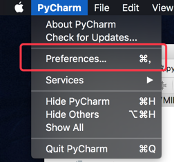 MAC中PyCharm设置python3解释器