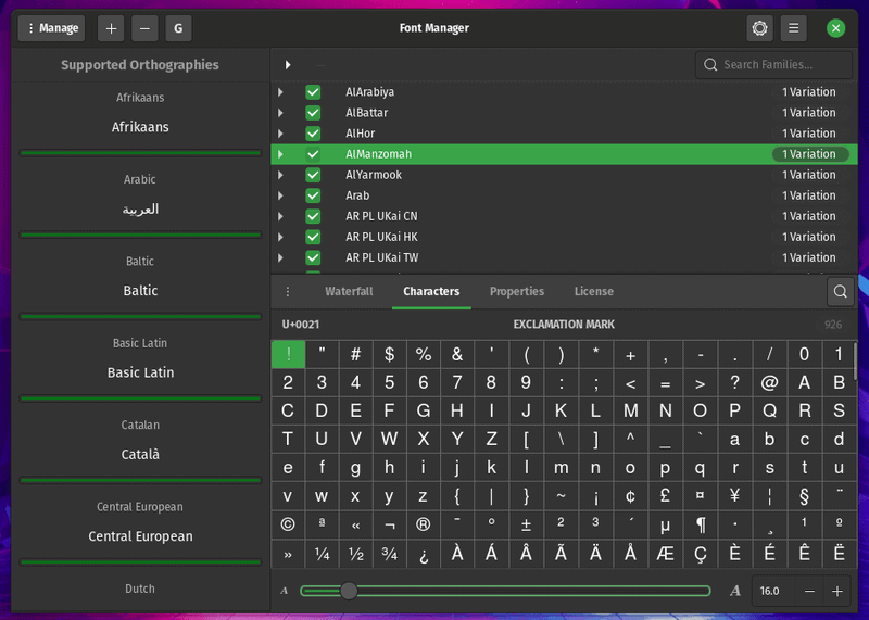 Font Manager：一个简单的 GTK+ 桌面的开源应用