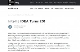Java 开发工具 IntelliJ IDEA 20 周岁，官方发布庆祝公告