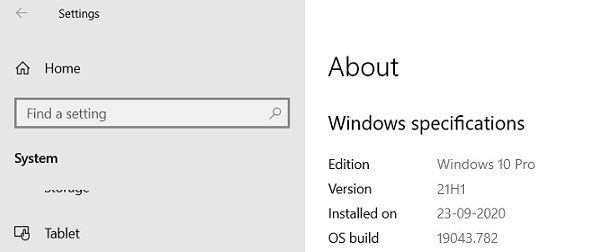微软 Win10 21H1 版本服务体验包更新与 Build 19043 已现身系统说明