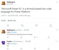 网曝微软正准备开发低代码语言，名为 “ Power Fx”