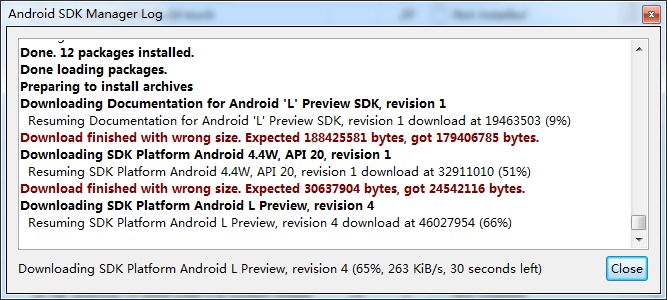 Android SDK三种更新失败及其解决方法