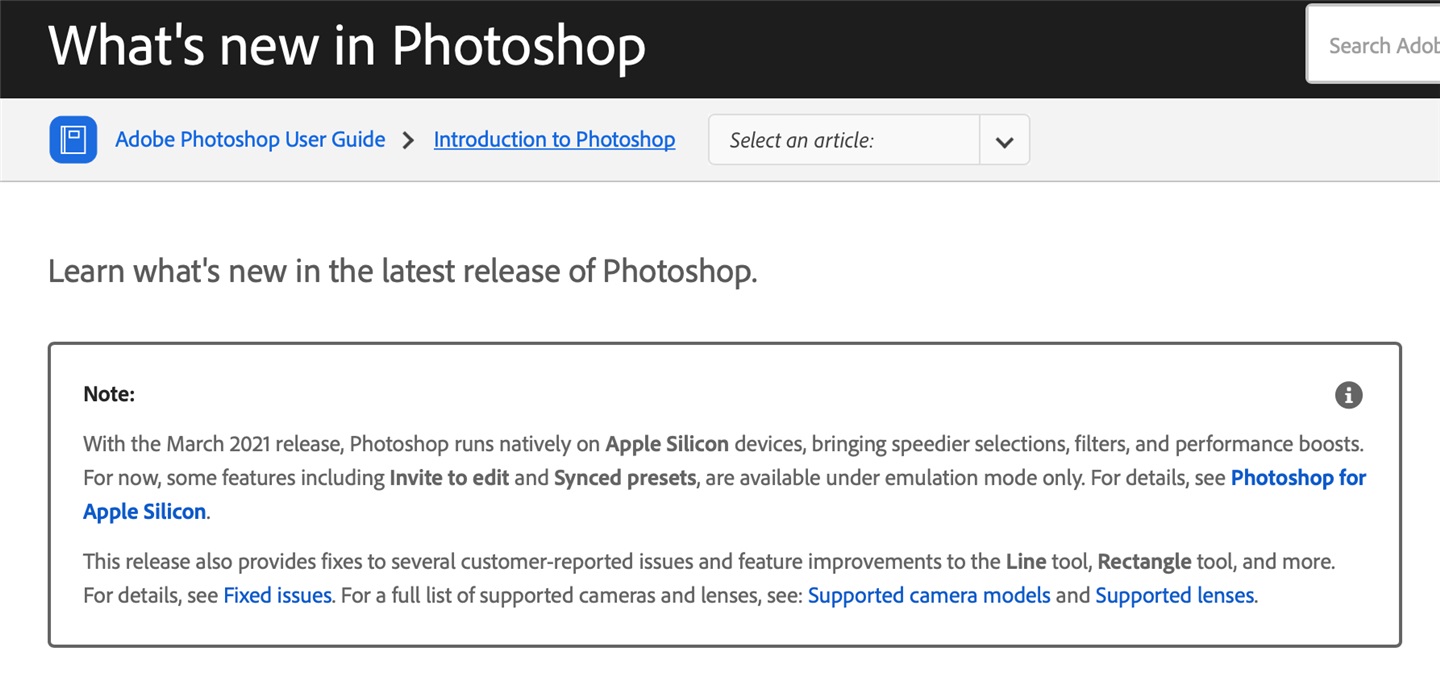 Adobe Photoshop 22.3 原生支持苹果 M1 Mac