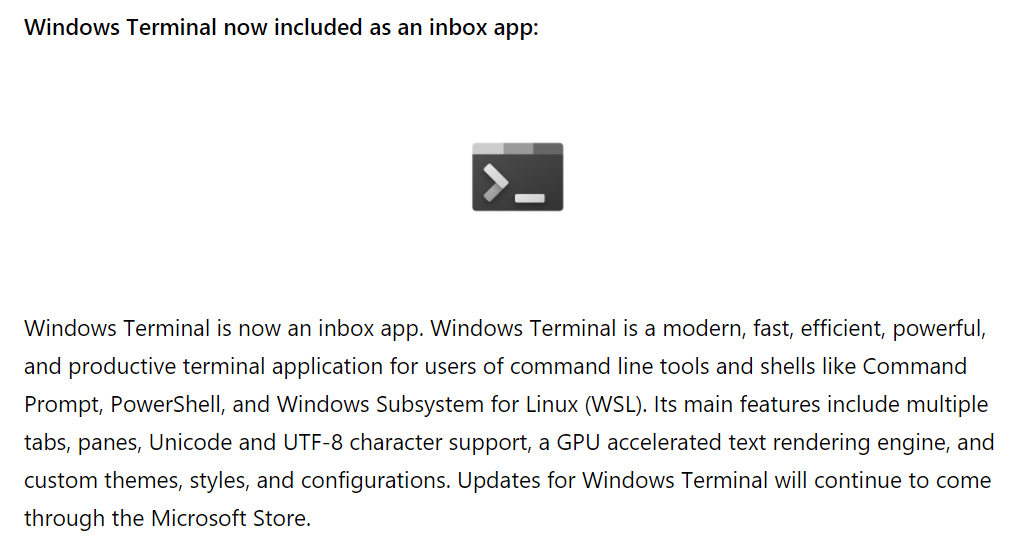 Windows 10 将预装 Windows Terminal