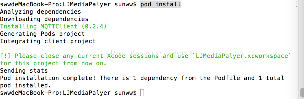 IOS给xcode工程关联pod的实例详解