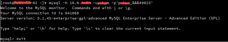 mysql密码中有特殊字符&在命令行下登录的操作