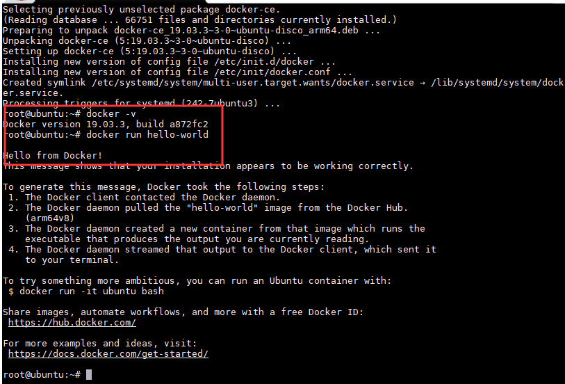 树莓派4b ubuntu19 server 安装docker-ce的安装步骤