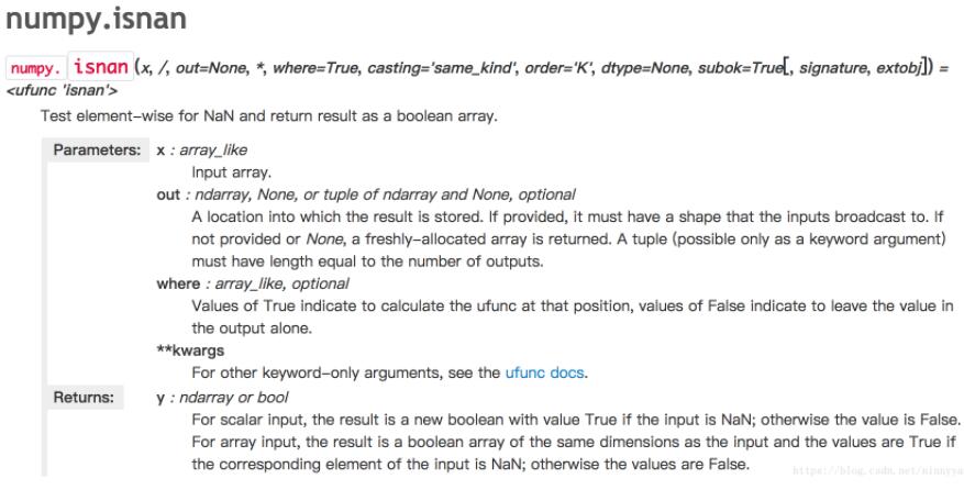 Python Numpy:找到list中的np.nan值方法