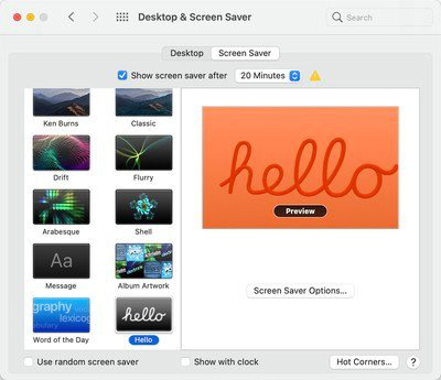 苹果 macOS Big Sur 11.3 新增“你好”屏幕保护程序