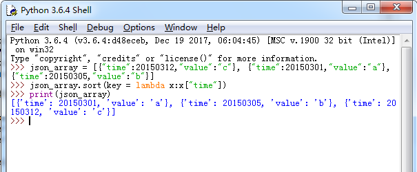 Python实现针对json中某个关键字段进行排序操作示例